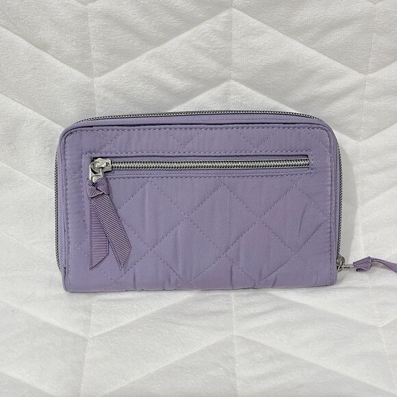 Vera Bradley Performance Twill Turnlock Wallet Lavender Sky - Picture 2 of 3